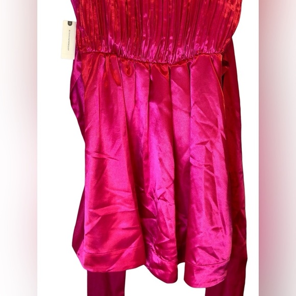 NWT Maeve by Anthropologie Pink Bow-Tie Satin Mini Dress Women’s size US 4 - Picture 10 of 16